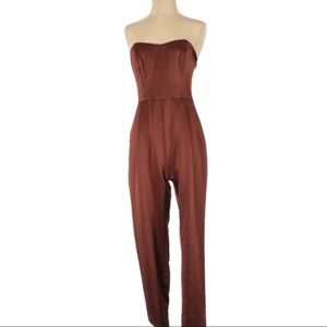 Copper Rachel Roy satin strapless jumpsuit